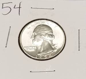 1954 WASHINGTON QUARTER BU