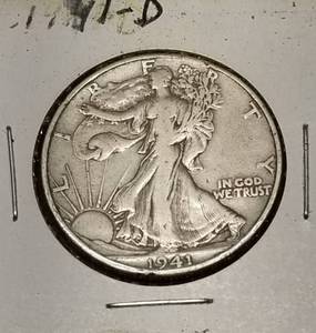 2 WALKING LIBERTY HALF DOLLARS 1941-D 1942-D