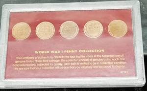 WORLD WAR 1 US CENT COLLECTION IN PLASTIC