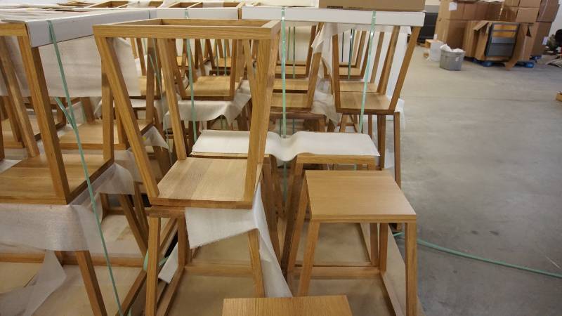8 Tables On A Pellet--Solid White Oak With A Clear Finish