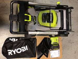 40V HP Brushless 21 in. Battery Walk Behind Push Lawn Mower with  Battery and Charger by RYOBI Customer Returns See Pictures