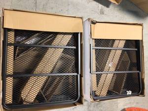 Lot of 2 60 x 24 Black Steel Basket Cargo Carrier (Folding 2 Shank, 500 lbs.) by CURT Customer Returns See Pictures