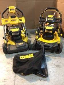 Lot of 2 21.5 in. 20-Volt MAX Lithium-Ion Cordless Battery Walk Behind Push Mower by DEWALT Tool only see pictures  Customer Returns See Pictures