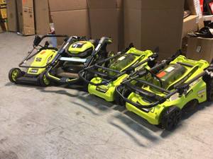 Lot of 4 Ryobi Lawn Mowers Customer Returns See Pictures