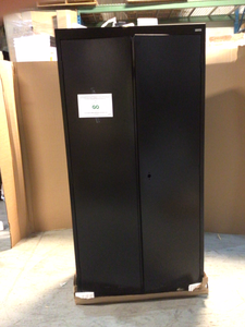 Classic Series Steel Freestanding Garage Cabinet in Black (36 in. W x 72 in. H x 18 in. D) by Sandusky Customer Returns See Pictures