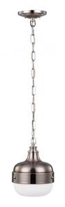 lot 27 image: FEISS Cadence 1-Light Polished NickelBrushed Steel Mini Pendant