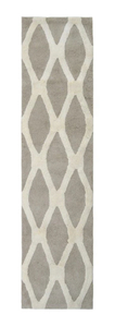 lot 70 image: ALLEN  ROTH Barrbridge 2 x 8 Shag Stone Cameo Trellis Mid-century Modern Runner
