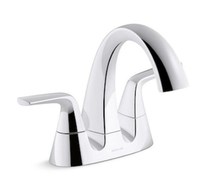 lot 77 image: KOHLER Elmbrook 4 in. Centerset 2-Handle Bathroom Faucet in Polished Chrome