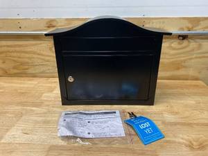 lot 89 image: ARCHITECTURAL MAILBOXES Saratoga Black Wall-Mount Lockable Mailbox