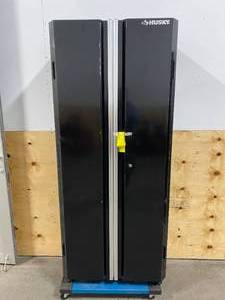 lot 32 image: HUSKY 24-Gauge Steel Freestanding Garage Cabinet in Black (30 in. W x 72 in. H x 18 in. D)