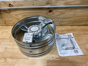 lot 13 image: BROAN-NUTONE 1020 CFM Silver Electric Powered Gable Mount Gable Louver Vent