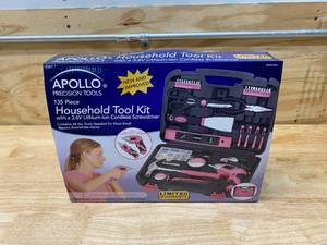 lot 49 image: APOLLO 135-Piece Home Tool Kit in Pink