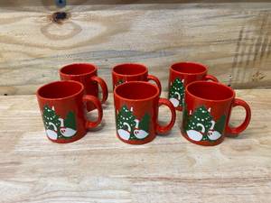 lot 118 image: WAECHTERSBACH Lot of 6 Vintage Goose Tree Mugs (Germany)