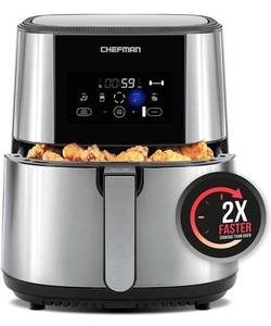 lot 50 image: CHEFMAN 8qt Digital Air Fryer - Silver