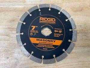 lot 122 image: RIDGID 7 in. Segmented Diamond Blade