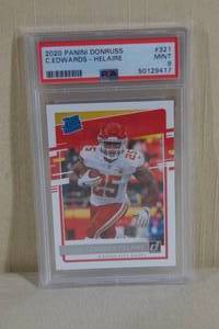 2020 Panini Donruss Clyde Edwards-Helaire Rookie Card - PSA 9