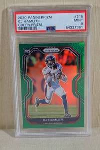 2020 Panini Prizm KJ Hamler Green Rookie Card - PSA 9