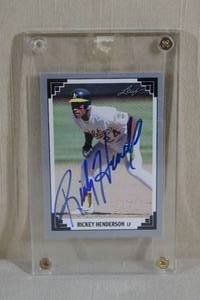 Hand Signed Rickey Henderson Card