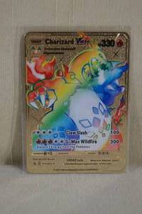 Custom Metal Charizard V-Max Pokemon Card