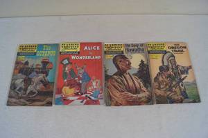 Classics Illustrated Comic Books - Alice, Hiawatha, Oregon Trail