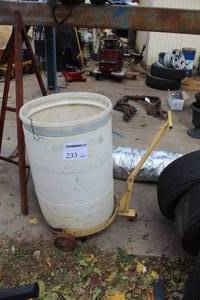 lot 233 image: 55-Gallon Barrel  with Barrel Cart
