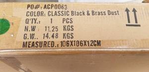 NEW  Black and Brass 10 Light Geometric Chandelier