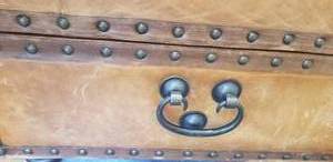 Henredon Leather Tufted Trunk Ottoman