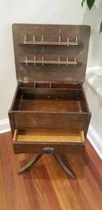 Antique Duncan Phyfe Sewing Notion Cabinet