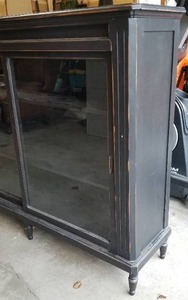 Farmhouse Sliding Door Black Bookcase