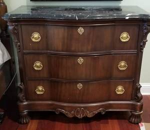 Black Marble Bernhardt 3 Drawer Chest, b