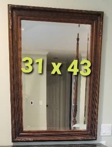 Ornate Beveled Glass Wall Mirror, a