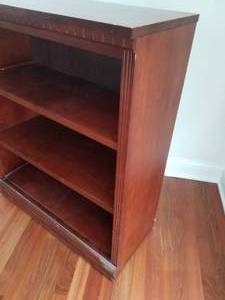 Vintage Solid Cherry Bookcase with Dental Moulding Details