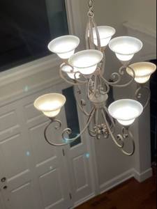 Eight Light Swirling Chandelier