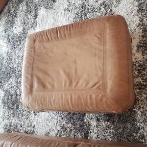 Rustic Henredon Leather Sofa and Ottoman