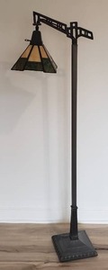 Mission Style Stained Glass Floor Lamp