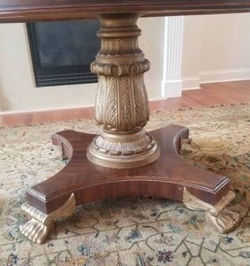 Grand Brown Granite Stone Top Dining Table with Paw Feet