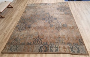 Broyhill 100% Wool Area Rug in Mocha and Blue  9 x 12