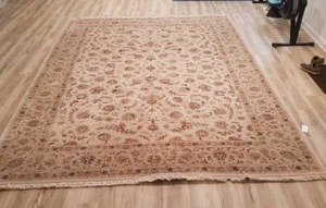 Classic Wool and Silk Tabriz Oriental Area Rug- 9.9 x 13.9