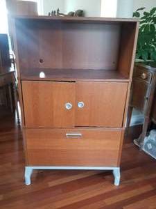 Modern Storage Cabinet with Gray Base
