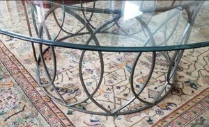 Contemporary Glass Coffee Table  48 Wide