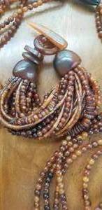 Vintage Norweigan Horn Necklace and Bracelet Set