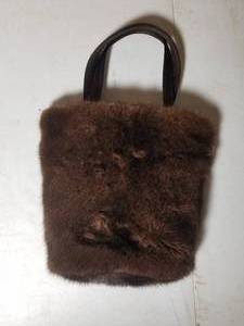 Nieman Marcus Mink Fur Bucket Handbag