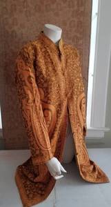 Exotic Moroccan Embroidered Silk Jacket, size M