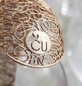 Vermeil Gold Sterling Openwork Cuff Bracelet by Italian Designer Gioiellevia Polloni