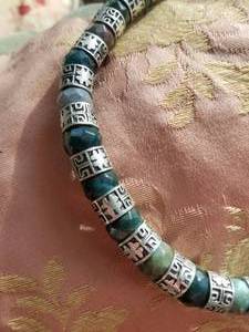 Turkish Faceted Stones with Sterling Band Links Necklace