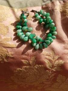 Cut and Faceted Emerald Bead Bracelet