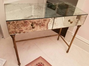 French Mirrored Mercury Glass Dressing Vanity