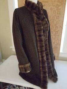 Cashmere Reversible Jacket in Mahogany Mink Jacket over Brown