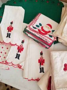 Elegant Embroidered Holiday Linens Festive Bundle