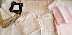 Romantic Pink and White Embroidered Table Linens